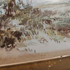 Antique 1891 Sussex River Landscape Art Ornate Gold Gilt Frame 10.5×13.5 Signed