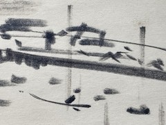 Werner Drewes watercolor Gloucester Harbor 1956