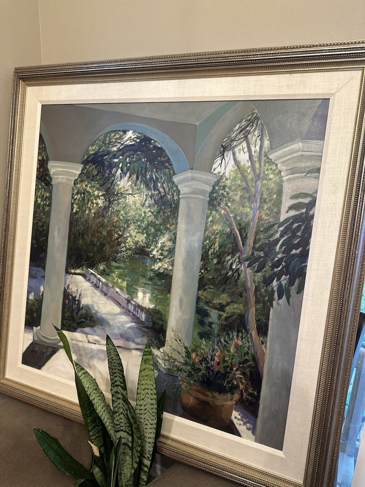 Iona Hepper Signed Autographed 40×40 Custom Framed “View Of The Terrace” #65