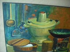 A Still life China or Japan Asian Kitchen Painting from New Mexico by A Horton