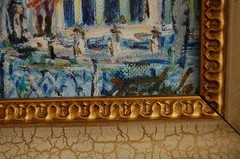 FRAMED ORIGINAL OIL COLONIAL BUILDING SCENE OLD TRINIDAD CUBA SIGNED HECTO VIDAL