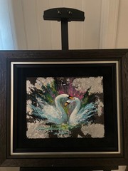 Soulmates by James Coleman Painting on wood. Unique signed by artist COA