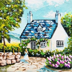 House Portrait Ireland Wall Art Irish Art Cottage Core Decor 8х8″ Irish Cottage