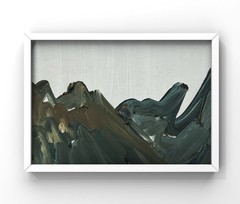 Iceland Painting Minimalist Landscape Mini Framed Art Icelandic Highlands Hills