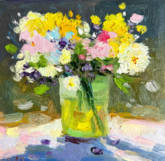 Flowers Wildflowers Painting Original Oil Impasto Still Life Signed Art
