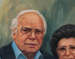 Original Oil Painting on Canvas – Portrait Older Married Couple, Signed, Framed