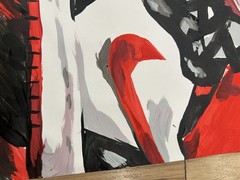 Original Abstract Jordan Sneaker Painting 14×11 paper Modern Wall Art Home Decor