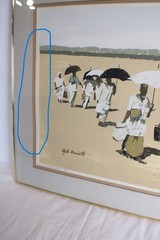 Clyde Burnette Mid Century „The Long Walk“ 27/28 Serigraph Hand Painted Signed