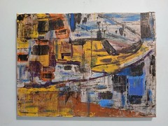 original abstract acrylic painting on canvas „Hand To Mouth“