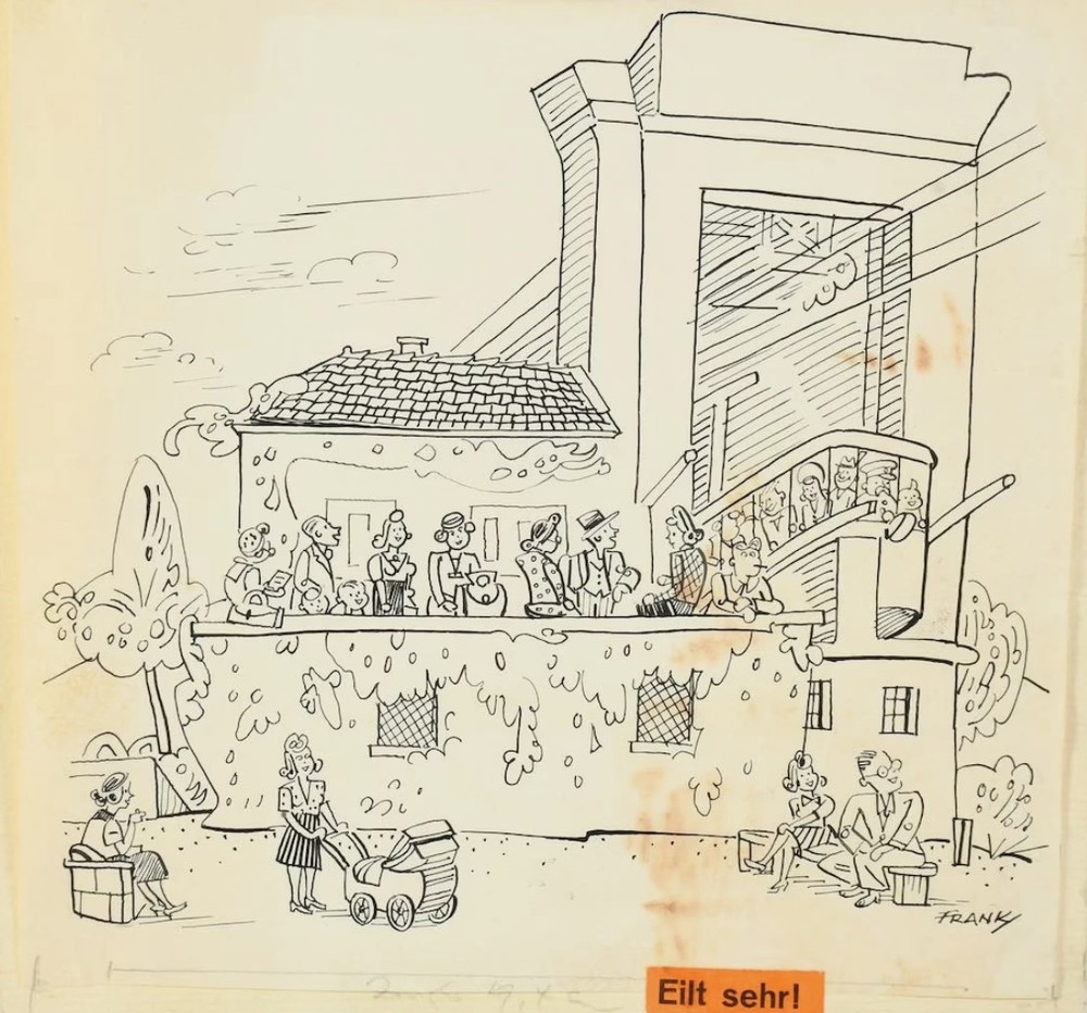 Cable Car | Pen and Pen Drawing by Hugo Frank
