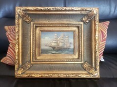 H. Parker – Oil Painting on Canvas „CLIPPER SHIP“ – Signed with COA