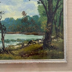 ALVIN G STUPE 1877-1974 Fox River Batavia Illinois Landscape Framed Original Art