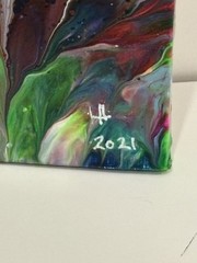 5×5 Spring colors OOAK Abstract Art made by a blind artist