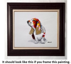 Basset hound #5D-2 , 20×24, Hand painted on Giclee Canvas,
