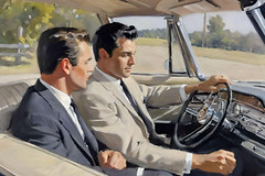 Original gay LGBTQ art giclée painting „A Date with Rock Hudson“ signed