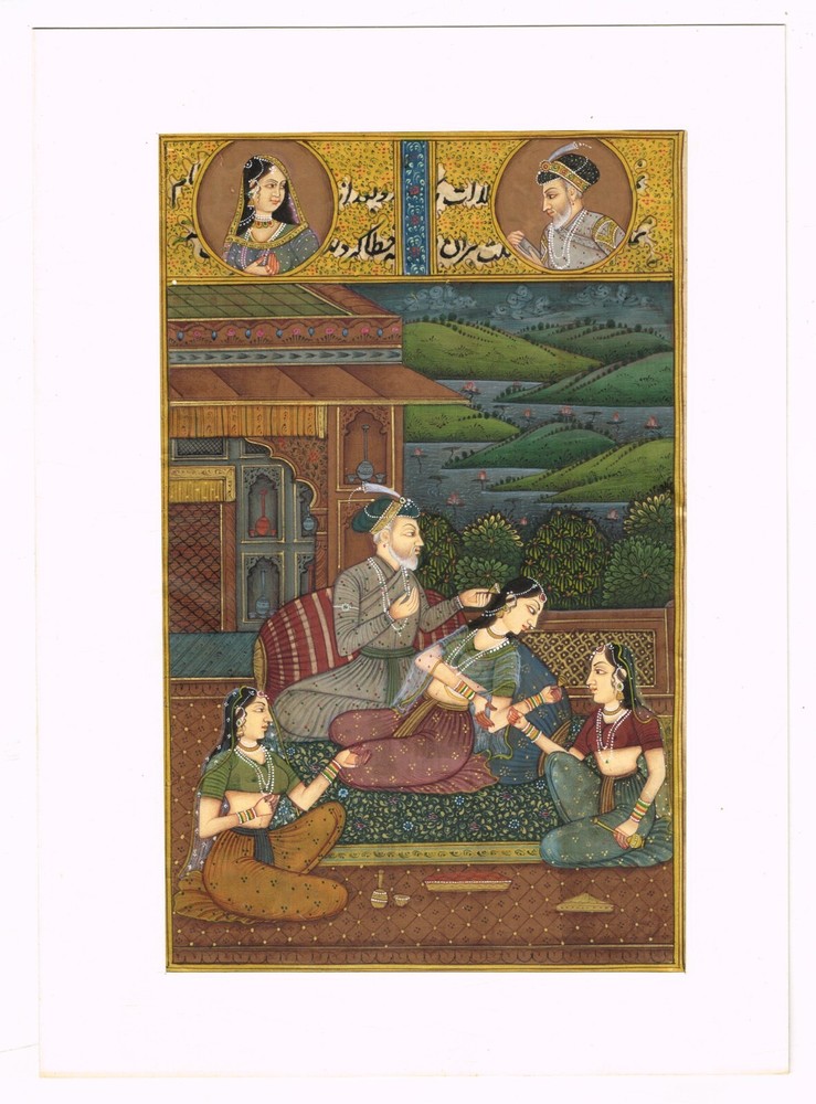 Mughal Harem Art – Handmade Indian Miniature Painting On Paper 6.5×9 Inches