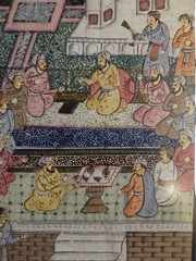 Vintage Indian Mughal Hand Painted On Silk Frame 15×12 Inch