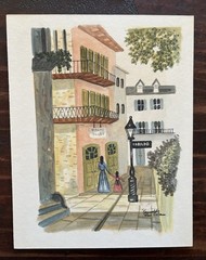 Vtg 1980 Pirate’s Alley New Orleans Original Watercolor; 7×9” Signed “Reynolds”