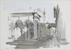 PIERO CICIONESI-Italian Architect-Original Signed WC-SS. Annunziata di Firenze