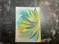 ACEO Original Flower Acrylic/acrylic Ink By Creative Siren 2.5×3.5