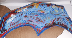 JRUDY Artist Painting Angel On Cardboard OOAK 43 inches long
