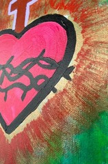 Original Art „Sacred Heart“ 9×12 Canvas Expressionism Abstract Design Home Art