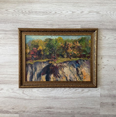 Vintage oil painting framed