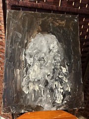 11 x 14 Original Oil Painting Horror Portrait on Canvas Panel Art Abstract