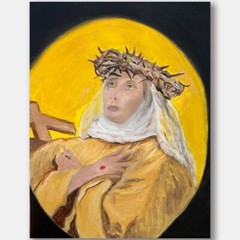 Saint Catherine of Siena Catholic Saint Religious art 9″ x 12″ inch oil painting
