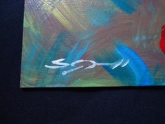 ORIGINAL PAINTING „Roses Inside“ 11×14 inches Red Blue Yellow by Steven Graff