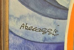 Raphael Abecassis , Original Painting, Framed/Matted, OOAK, 20.5″x39.25″, Signed