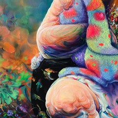 ALAIN DONATE SURREAL Oil Painting CANVAS Collectible ORIGINAL CUBAN ART 36″X48″