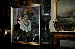 Magnificent High quality Can Can Girl Painting oil on canvas laid on Board