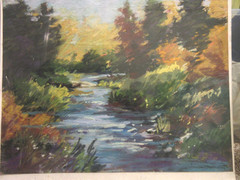Tranquility Original Pastel Landscape Painting Attributed Kristen Olsen Signed