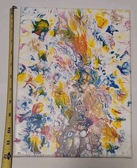 Abstract Art Original Custom Acrylic Paint Pouring Painting 9×12 Canvas Signed