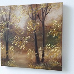 Radiant Autumn Forest Original Oil Painting Impressionist Landscape Wall Art