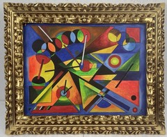 Wassily Kandinsky Oil On Canvas (Handmade) signed and stamped Framed
