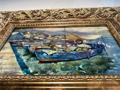Unique Art! Oil paintings on the mother-of-pearl by most highly talented artists