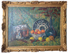 Louis MERLIN (1886-1919) Signed – Impressionism Oil Painting – Still Life Fruit