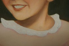 Oval Oil Painting Childs Portrait Signed by Marie Thompson Original 20″