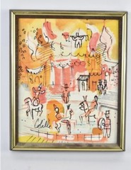 Charles Cobelle ‚Circus Acts‘ Framed Painting On Canvas Signed