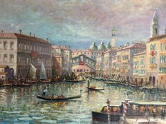 Luciano Rampaso (French, B. 1936) ~Le Grand Canal ~Venice Original Painting