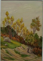 Ukrainian Soviet USSR Watercolor Painting landscape realism impressionism trees
