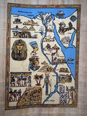 Egytian Map Art Painting Hand Painted Size Small