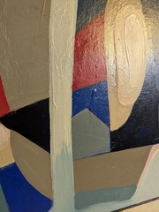 Vintage Modernist Biomorphic Painting Abstract Expressionism Hartford CT Folk