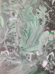 Lily Auger (1949 – ) „White and Green Explosion“ 2 Acrylic on Canvas