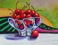 Original painting on paper, CHERRY, 12″x 9″, signed