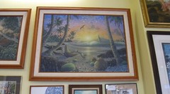 Beach at Sunset Painting by James Fields Koa Wood Frame 34″ x 44″ *Store Pick Up