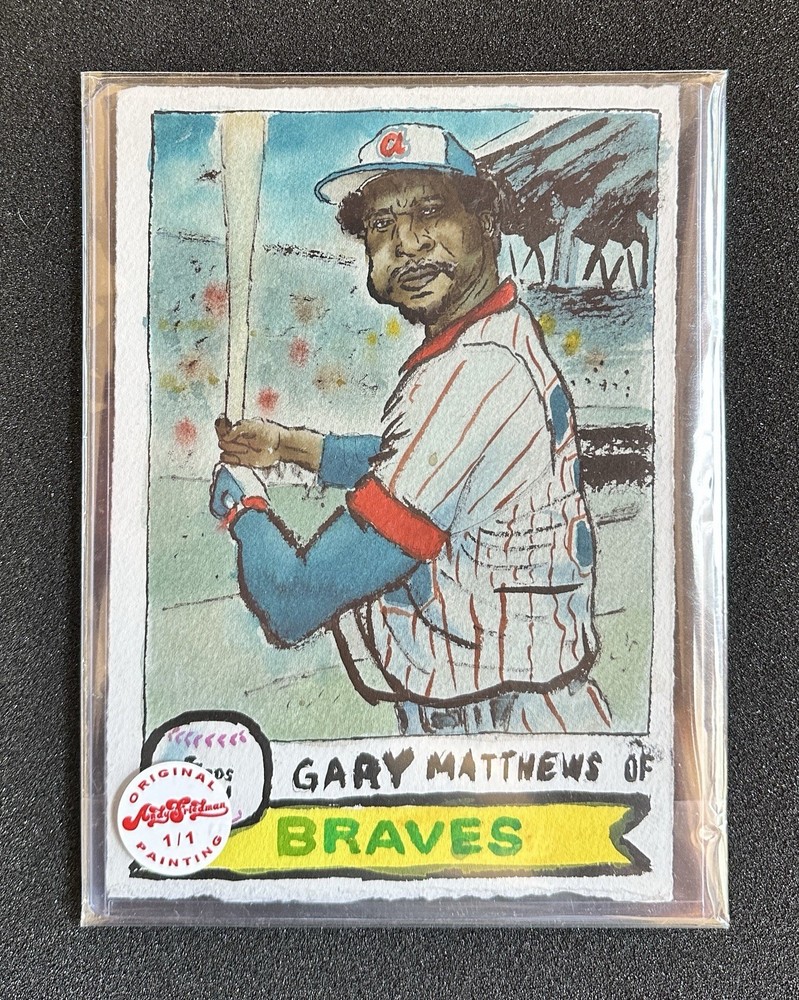 GARY MATTHEWS 2021 Topps Spotlight ORIGINAL PAINTING 1/1 Variation Andy Friedman