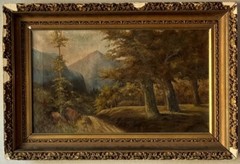 COURTNEY LUTHER MILES ANTIQUE CALIFORNIA PLEIN AIR LANDSCAPE OIL PAINTING OLD